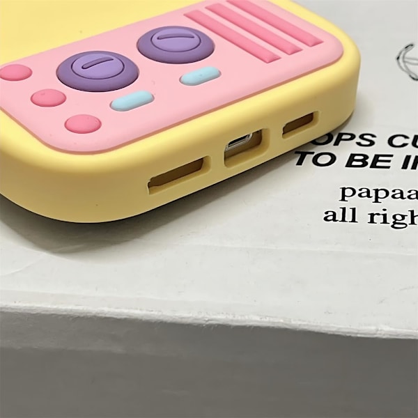 3D Tegnefilm Telefon Cover til iPhone 14, Retro TV Form Sjov Cover Blødt Beskyttende Cover til Piger Kvinder (Gul, iPhone 14)