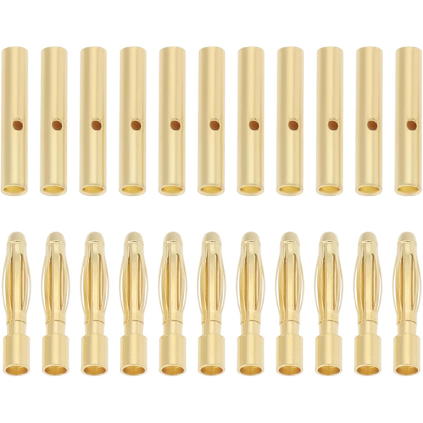 15 Par 2mm Hann-Hunn Bananpluggkontakter Gullbelagte Kulekontakter for DIY RC Batteri ESC Motor Lipo Batteri eller DIY RC Biler Båter Fly