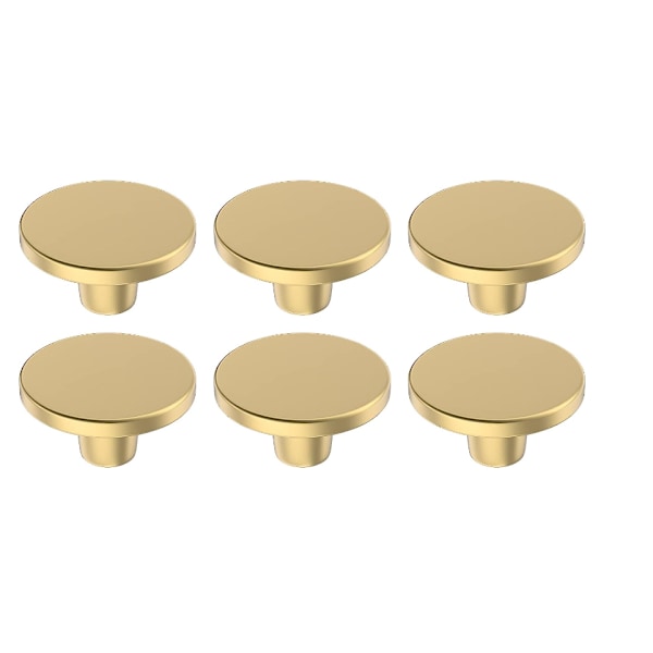 6 stk Skuffeknapper (23mm*32mm), Gull Møbelknapper, Runde Dørhåndtak