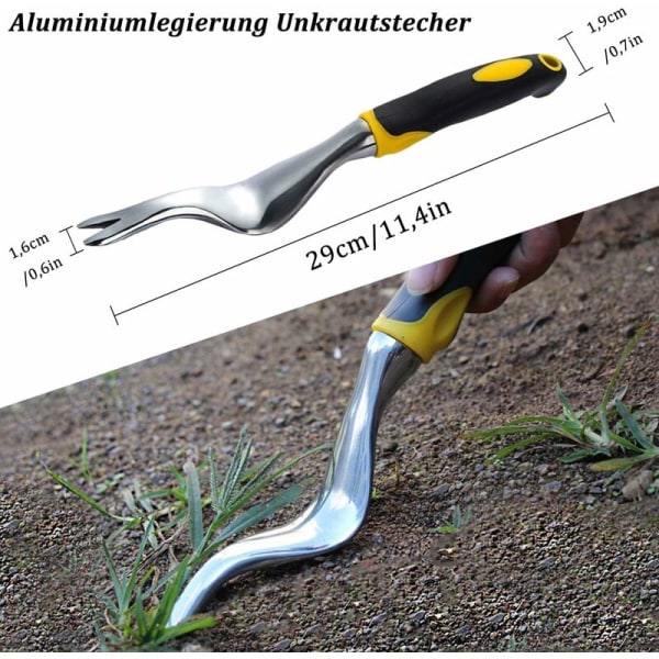 Ugressfjerner (Gul), Bærbar Hageugressfjerner i Rustfritt Stål, Planting