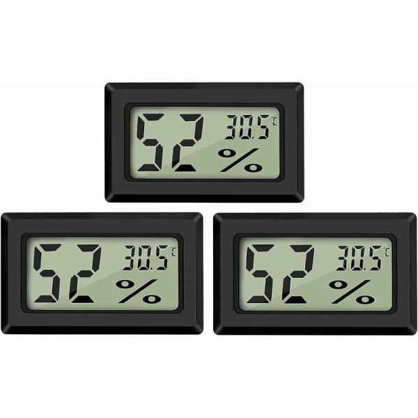 3 Stk Mini LCD Digital Termometer Temperatur Fuktighetstester Hy