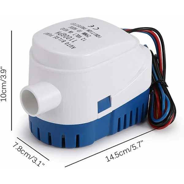 Bilgepumppu, 12V 1100 GPH Automaattinen Uppoasennettava Meripumppu
