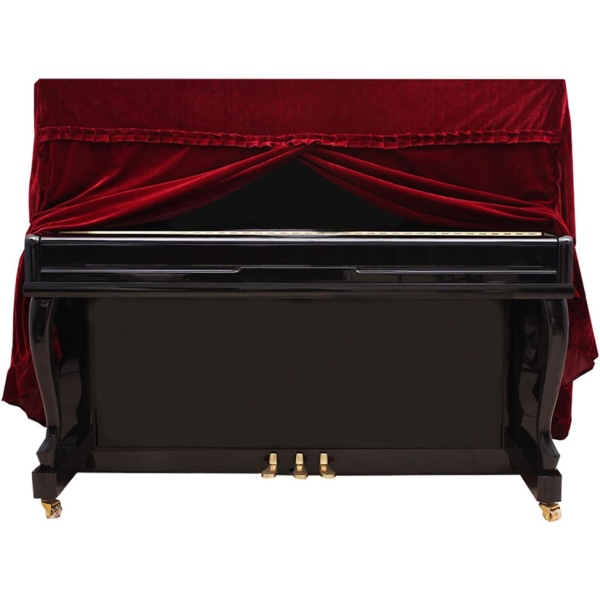 Velvet Upright Piano Cover, tvättbart och avtagbart upprätt piano