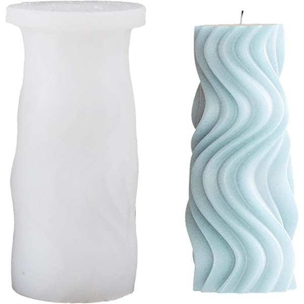 Spiral Ljusform Vågformad Ljusform Pelarljusform Resin Form Lera Form Smycken Resin Gjutform Hantverksmaterial 3D Form Silikonform för Resin
