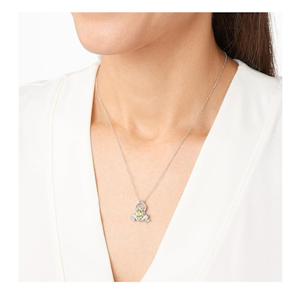 Damhalsband i äkta silver med grodfröhänge, 45 cm