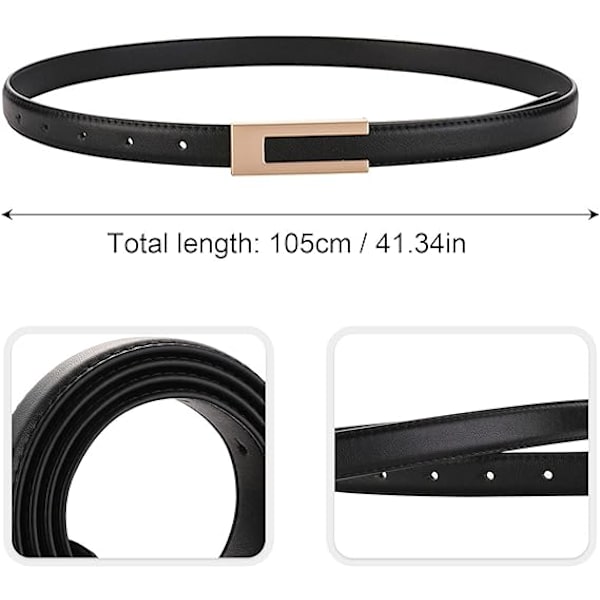 2 kpl Elegant Classic Ohut Vyöt Naisille Yksinkertainen Vyö Säädettävissä