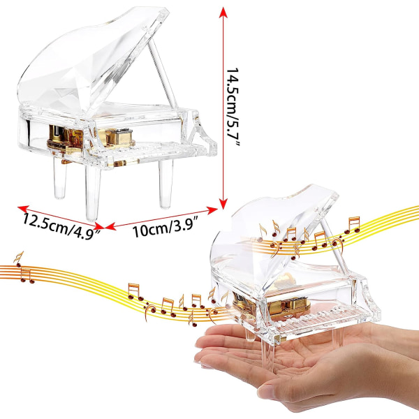 Akryl Pianomusikbox, Dekorativ Musikbox Pianopynt Till