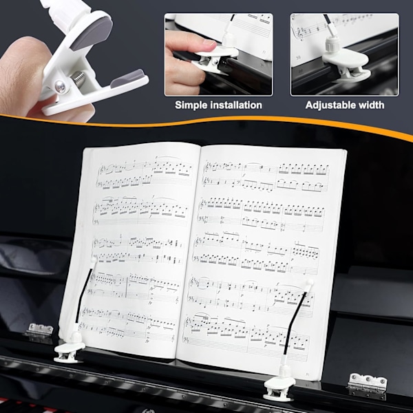 Slitesterk Noteklype for Piano - Sideholder for Notestativ, Perfekt for Pianotilbehør og Notemapper