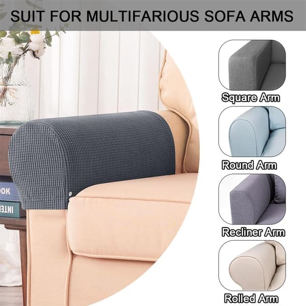 Set med 2 soffarmstödsskydd, elastiska armstödsskydd för stolar, töjbara och halkfria soffarmstödsskydd (Regular, Orange)