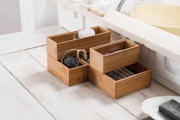 stk 22.7 x 7.5 x 5cm, Compactor, Oppbevaringsboks, Mørkt Tre, Bambus