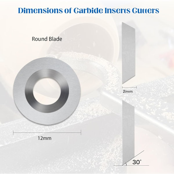 12 kpl Karbiditeräiset Puun Kääntötyökalut, Karbiditeräiset Puun Kääntötyökalut, Karbiditerä, Pyöreä Karbidileikkauslevy (12)