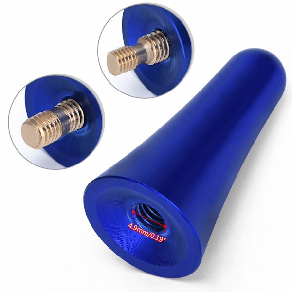 Kort bilantenne med forsterker, aluminiums takantenne forbedret signalantenne stang FM DAB takantenne, universell kjøretøyantenne 4 cm mini kort stang