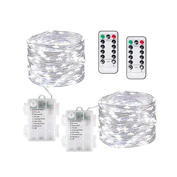 Fairy Lights, (2 vita) Set om 5M 50LED Batteridrivna Fairy