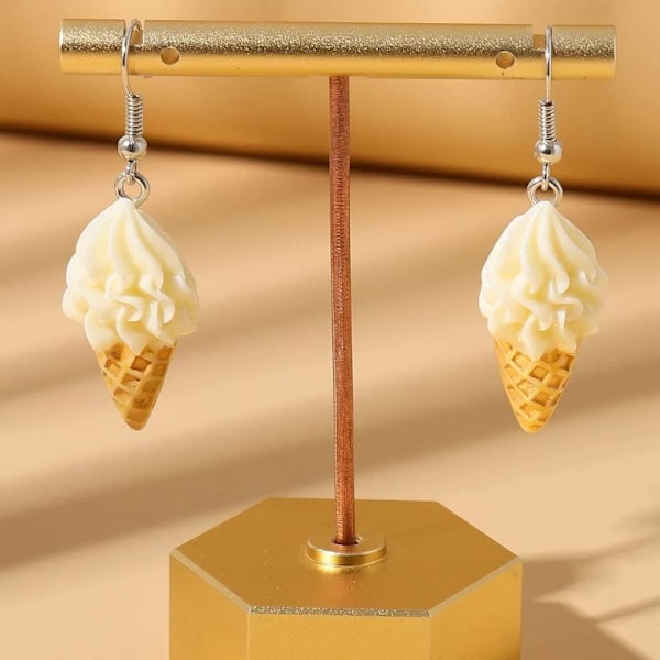 Hängande örhängen i resin med söt design, handgjorda, roliga, emulerande resin-berlocker, mat, tecknade snacks, popcorn, present till kvinnor