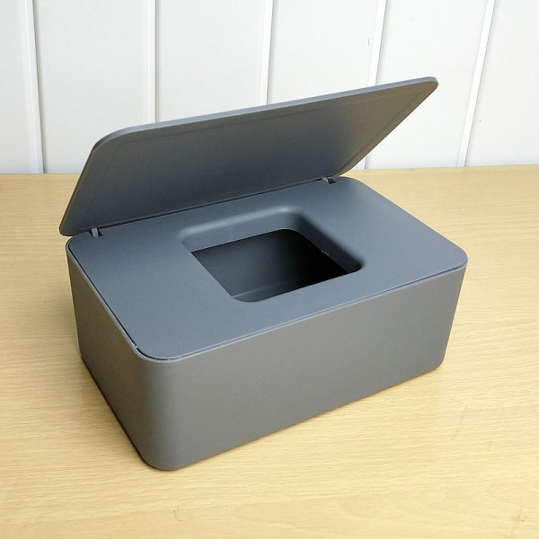 Baby Wipe Box Våtservetter Torklåda med lock, grå, kan placeras i