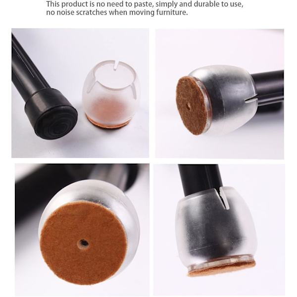 Ocean 16 stycken stolshattar 14-18mm Möbelglider Silikon Skydd