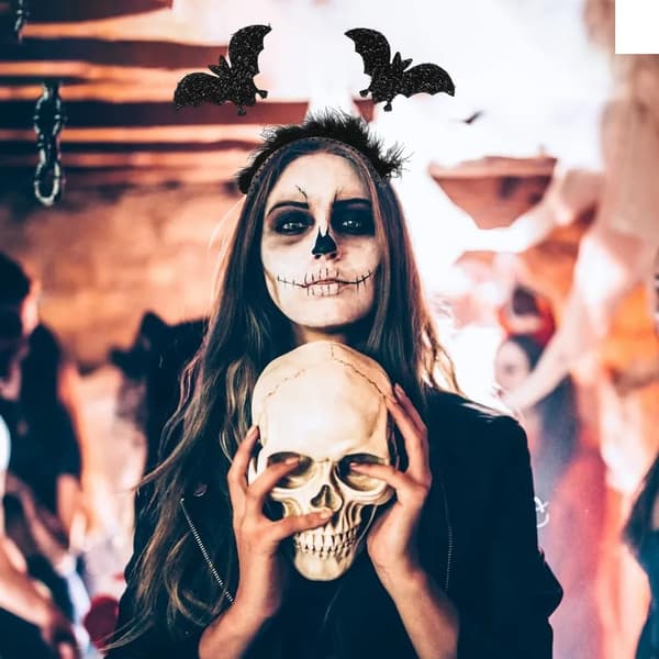 Flaggermushodebånd til Halloween, skremmende flaggermusørehodebånd og festtilbehør