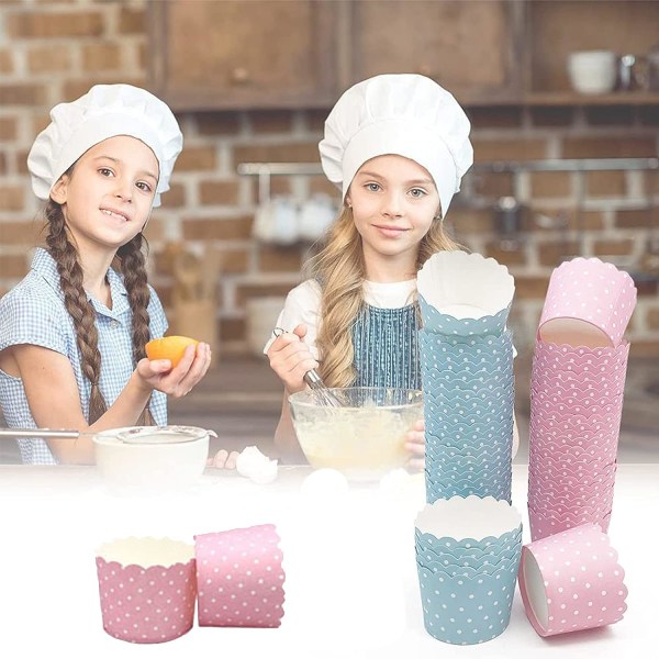 100 stk. Bagepapirkopper, Papir Cupcakeforme, til Hjemmeovn