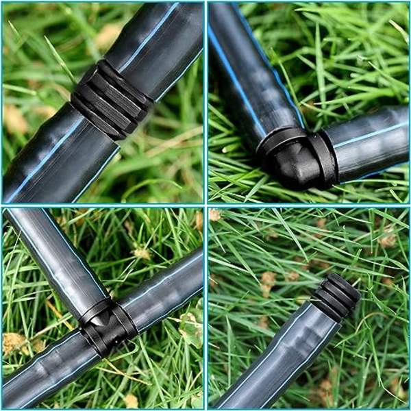 1 sæt sorte fittings til 16 mm vandingssystem (hybrid)