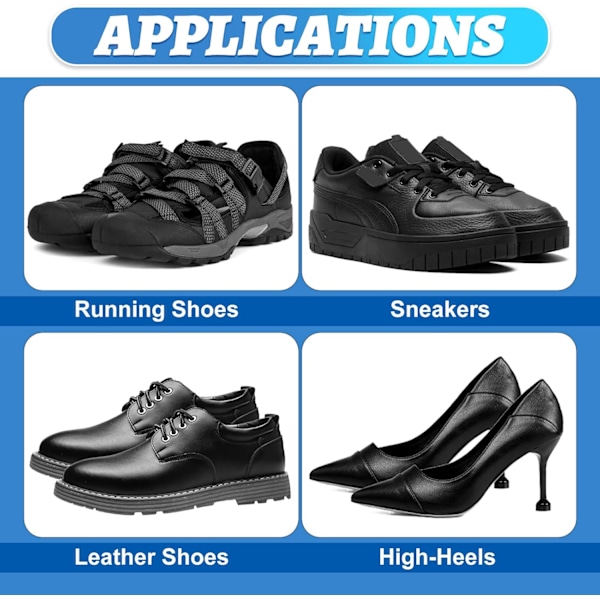(Svart) Skor Häl Reparation, Skor Hål Reparation Patch Kit för Sneakers, Läderskor, Högklackade Skor