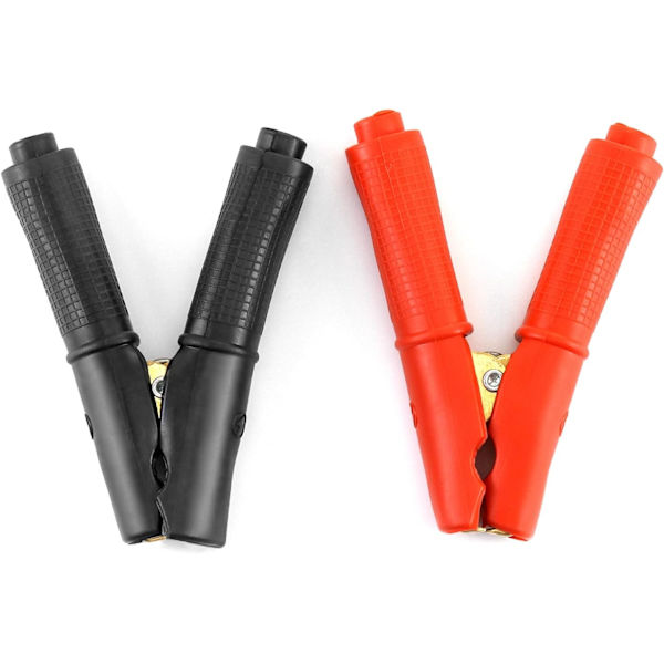 4-pakke 100A Rene Kobber Alligator Klemmer (2 stk Svarte 2 stk Røde), Ba