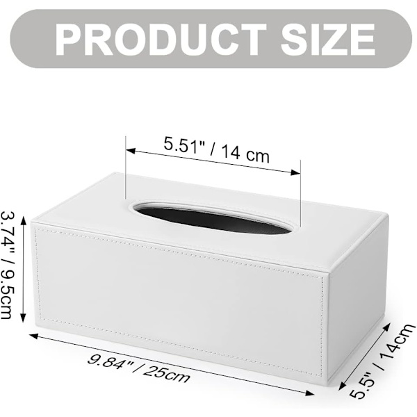 Läder Tissue Box Modern Ren Vit