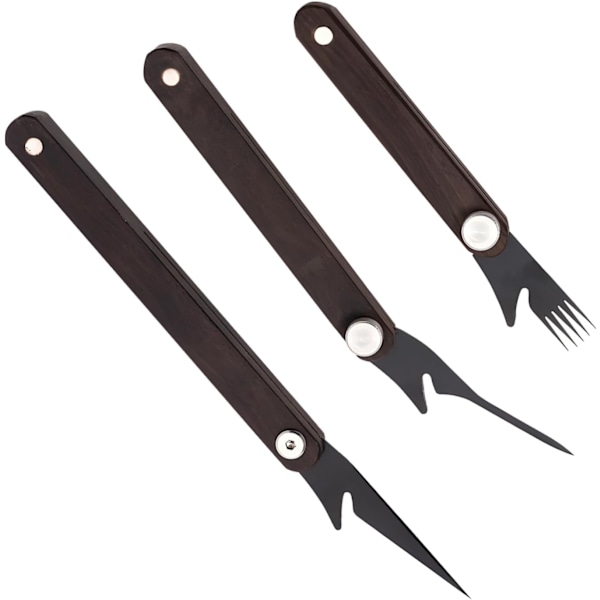 Keramikværktøj Sæt med 3 Dele Foldbart Teksturerings- og Modelleringsværktøj Magnetisk Ophæng Træhåndtag Savtakket Værktøj Ler Stanse Skæreværktøj Kunstværktøj