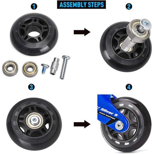 20 Inline Skate Axelavståndsskruvar Ersättningsdelar, Aluminium Al