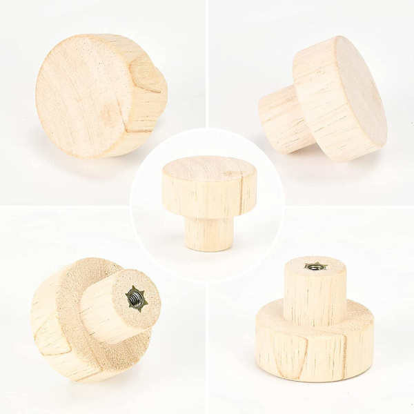 10 stk Naturlige Tre Skuffeknapper 35mm Møbelhåndtak for Skap