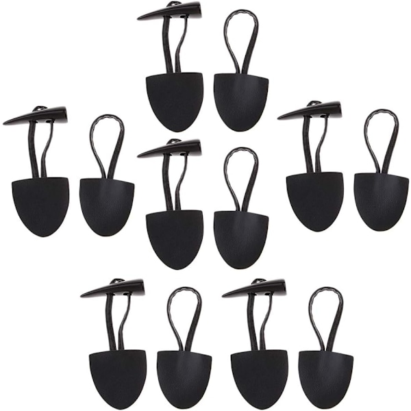 6 Par Knapper i Svart, 16x4cm Toggle Horn Duffle Knapper for B