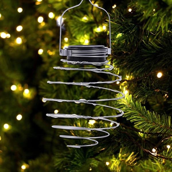 4 stk Solcellelys Spiral LED Lanterner, Solcellehage Lys Utenfor