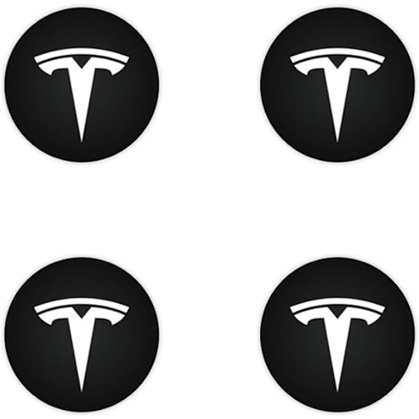 4 stk. (Rød/Mat Sort) Centerkapsel til KAVANIC Tesla Model Y M