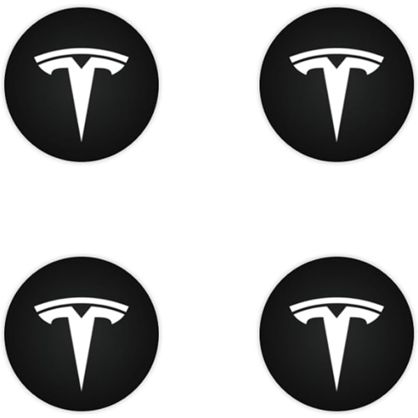 4 stk (Rød/Matt Svart) Senterlokk for KAVANIC Tesla Model Y M