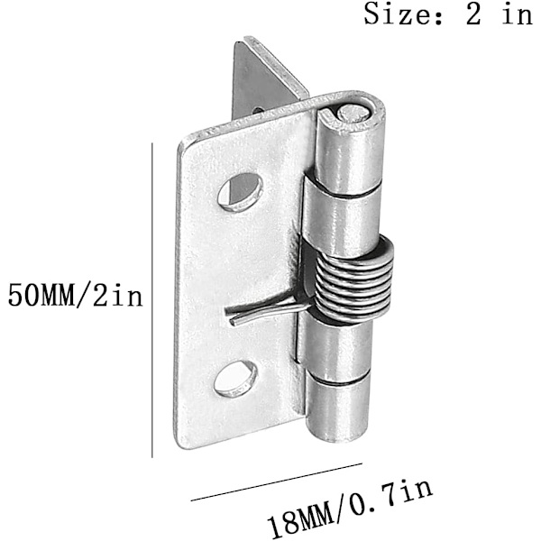 2 st Självöppnande Fjädergångjärn (5 cm), 304 Rostfritt Stål Fjäder