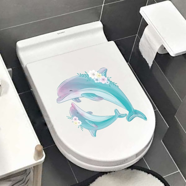 Ocean Dream Whale Toalettlockssticker, Heminredning Väggdekal