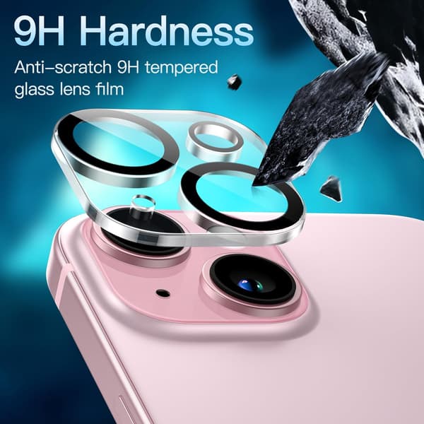 3-pack bakkameraobjektivskydd för iPhone 15 6,1\" och iPhone 15 Plus 6,7\"