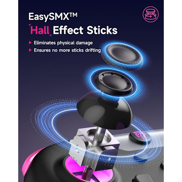 X05 2.4g trådløs gamingcontroller til PC/Steam/iPhone/Android/Switch - Bluetooth-controller Gamepad med Hall-effekt,