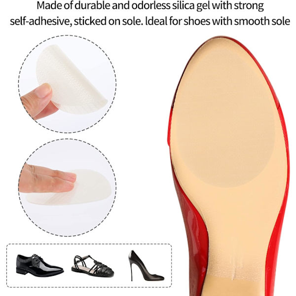 12 stk. Anti-Slip Hæl Pads til Mænd og Kvinder
