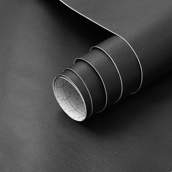 Mat sort kontaktpapir skræl og stick 45cmx200cm Solid Sort B