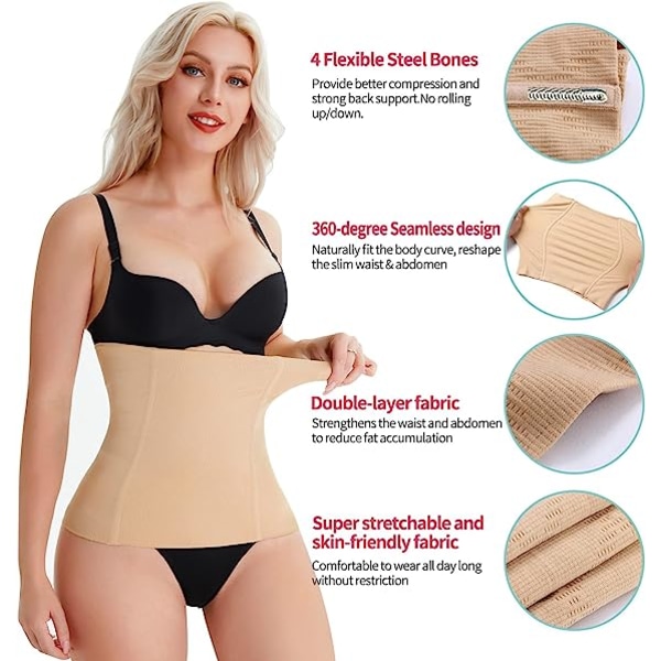 2 i 1 Postpartum Recovery Belt, Kroppsomslag for å stramme løs hud