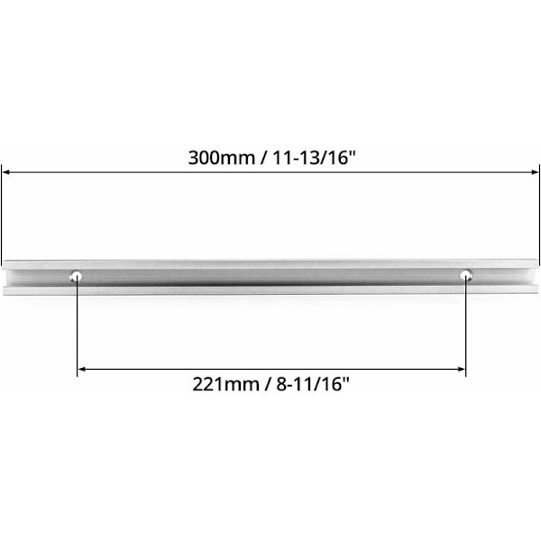 2 stycken 300 mm T-spår Aluminium T-spår, T-spår Gehrungsspår för Ta