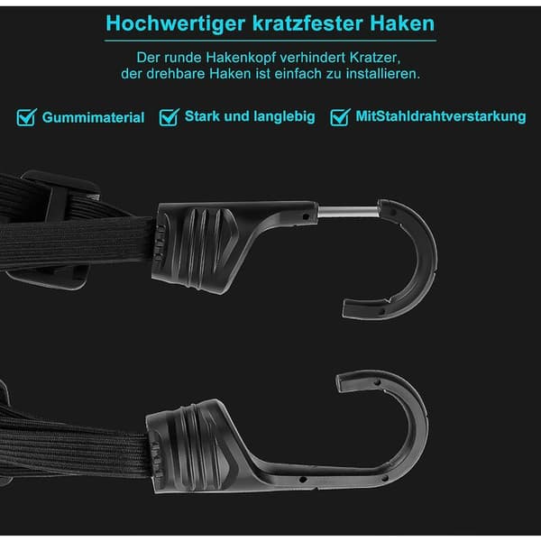 2 stk Bagagerem med Dobbelt Krog til Cykel Motorcykel, Elastisk