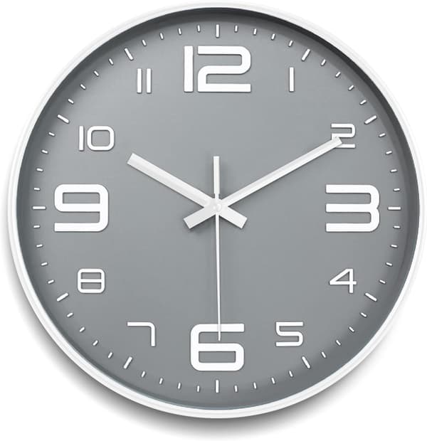 Väggpendelklocka - Batteridriven Modern Väggklocka 30cm Rund