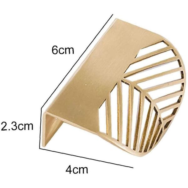 4 stk Skuffegreb Bladform 60mm Massiv Messing Møbelgreb