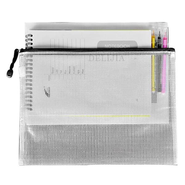 18 stk. A4 Plastikmapper (Sort, A4 Letter Størrelse), Klar Mesh D