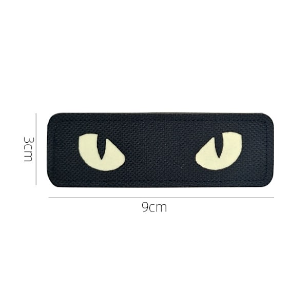 Katteøyne - Selvlysende - Morale Patches Taktisk Patch Militær Kamp Krokfester (Svart - GITD)