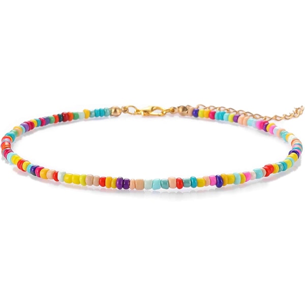 Små Ankelkjeder med Perler for Kvinner Strand Fot Ankelarmbånd Søte Fargerike Boho Perleankelkleder 8 tommer