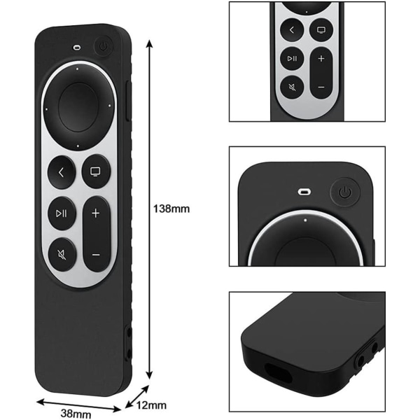 Case kompatibelt för den nya 2021 Apple TV 4k 6 generationens silikon