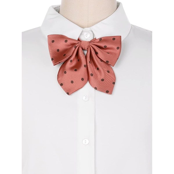 Polkadot sløyfer for kvinner, søte ferdigknyttede bånd med justerbare stropper, sløyfer for uniform
