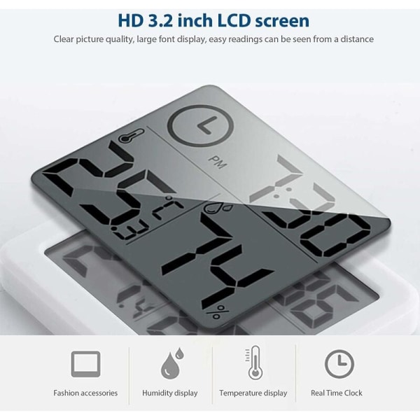 Inomhus Termometer Hygrometer Digital LCD C/F Tempera